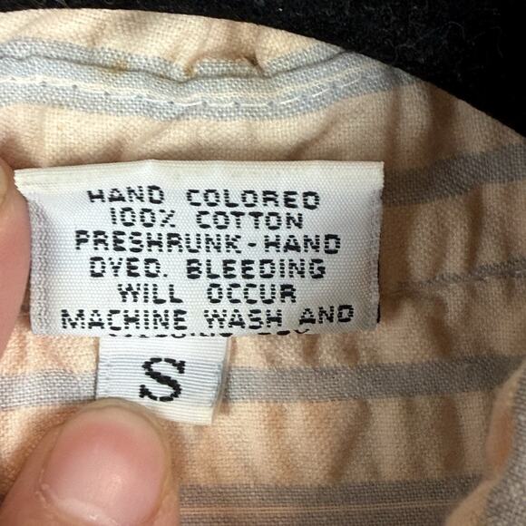 CP Shades San Francisco Crinkle Button Down Shirt Small Striped Beachy Preppy - Picture 6 of 8